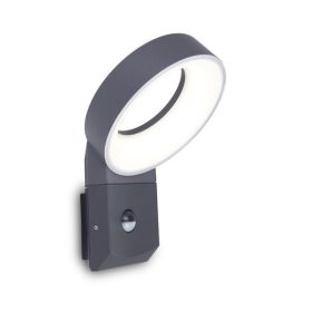   Lutec Meridian 6163S-PIR-3K-gr szenzoros kültéri falilámpa, 14W LED