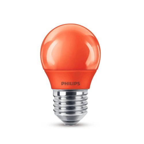 Philips P45 E27 LED kisgömb fényforrás, 3.1W=15W, piros, 220-240V