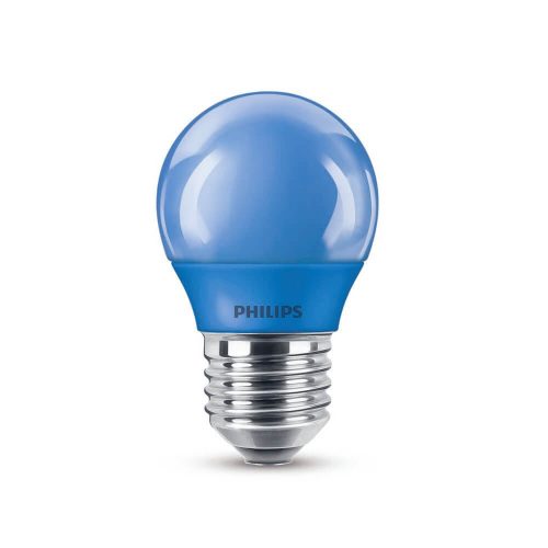 Philips P45 E27 LED kisgömb fényforrás, 3.1W=15W, kék, 220-240V