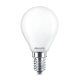 Philips P45 E14 LED kisgömb fényforrás, dimmelhető, 3.4W=40W, 2200-2700K, 470 lm, 220-240V