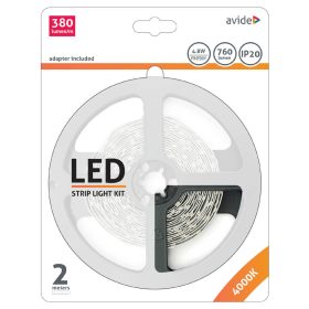   Avide LED szalag szett adapterrel, 12V 4.8W/m, 60LED/m, 4000K, IP20, 2m