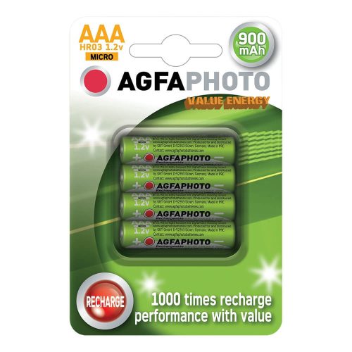 AgfaPhoto Akkumulátor mikro 900mAh B4, 4 db