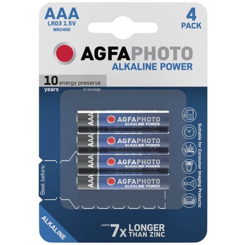 AgfaPhoto Alkáli mikro elem AAA B4, 4 db