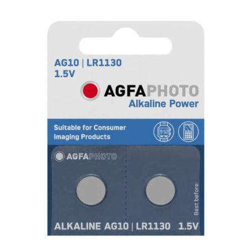 AgfaPhoto Alkáli gombelem AG10 LR54, 2 db