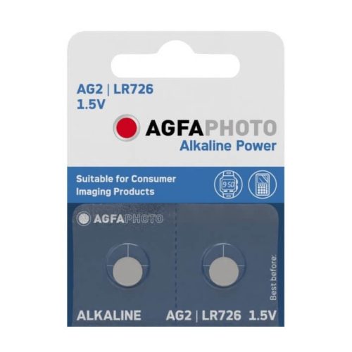 AgfaPhoto Alkáli gombelem AG2 LR726, 2 db