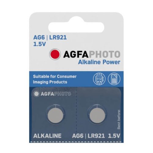 AgfaPhoto Alkáli gombelem AG6 LR920, 2 db