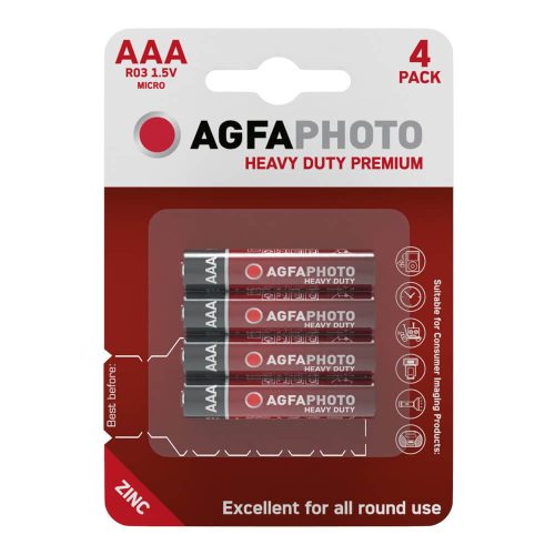 AgfaPhoto Heavy Duty féltartós mikro elem AAA B4, 4 db