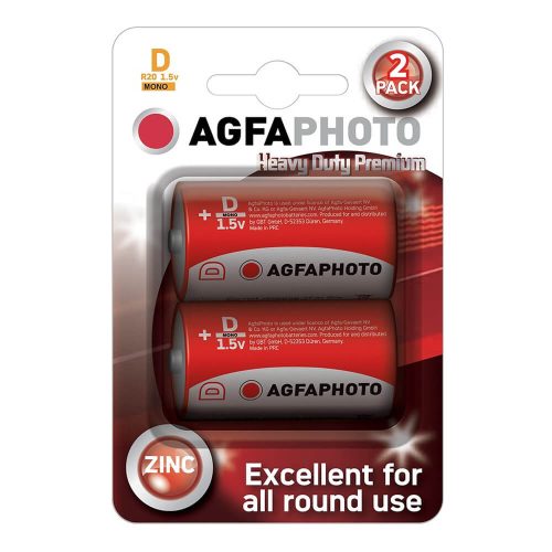 AgfaPhoto Heavy Duty féltartós góliát elem D B2, 2 db
