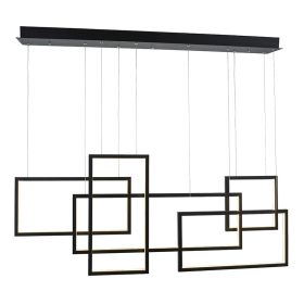   Azzardo Quadratus BK LED függeszték, 105W LED, 3000K, 6500 lm