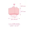Dalber Baby Jungle Pink 63112MS gyerek függeszték, 1x60W E27