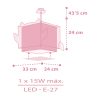 Dalber Little Pink Owl 64482 gyerek függeszték, 1x15W E27 LED
