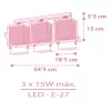 Dalber Little Pink Owl 64483 gyerek mennyezeti lámpa, 3x15W E27 LED