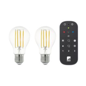   Eglo 12255 Connect Zigbee okos fényforrás távirányítóval, E27-LED-A60, 6W, 4000K, 806 lm, 2 db