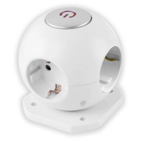   Entac ESC1.5G3-GLOBE 4-es gömb elosztó, 1,5m kábellel, kapcsolóval, 3G1.5