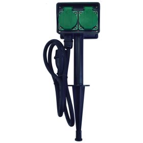   Entac ESE1.5G2-1.5-IP44S leszúrható kerti elosztó 2 db dugaljjal, 1,5m, IP44