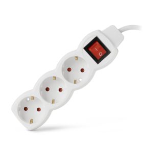   Entac ESE1.5G3-3-SW, 3-as elosztó 3m-es kábellel, kapcsolóval, 3G1.5