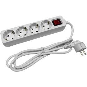   Entac ESE1.5G4-1.5-SW, 4-es elosztó 1,5m-es kábellel, kapcsolóval, 3G1.5