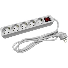   Entac ESE1.5G5-3-SW, 5-ös elosztó 3m-es kábellel, kapcsolóval, 3G1.5