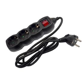   Entac ESEG3-1.5-SW-B, 3-as elosztó 1,5m-es kábellel, kapcsolóval