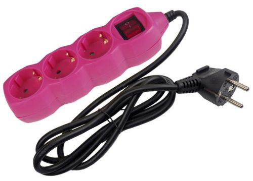 Entac ESEG3-1.5-SW-P, 3-as elosztó 1,5m-es kábellel, kapcsolóval