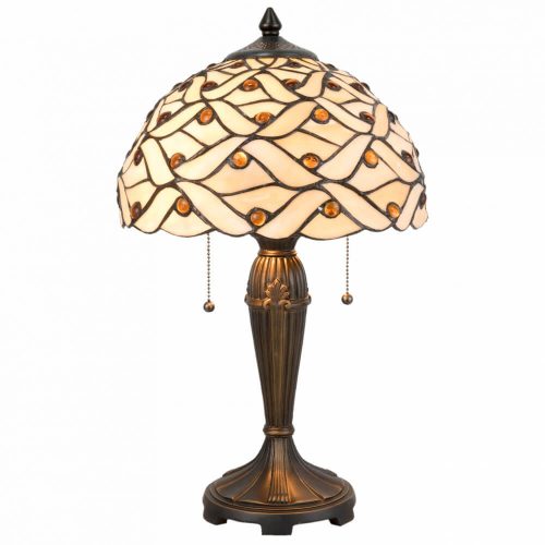 Filamentled Reeth Tiffany asztali lámpa, 2x40W E27