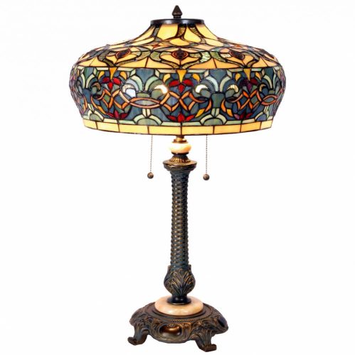 Filamentled Branxton Tiffany asztali lámpa, 2x60W E27