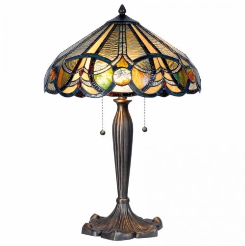 Filamentled Stenton Tiffany asztali lámpa, 2x60W E27