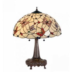 Filamentled Leeds Tiffany asztali lámpa, 2x60W E27