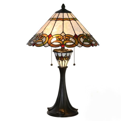 Filamentled Garve Tiffany asztali lámpa, 2x60W E27
