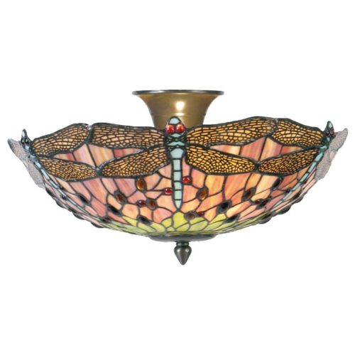 Filamentled Dragonfly Tiffany mennyezeti lámpa, 2x40W E14