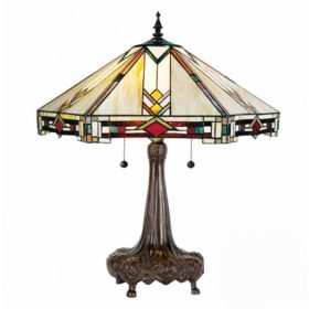 Filamentled Salen Tiffany asztali lámpa, 2x60W E27