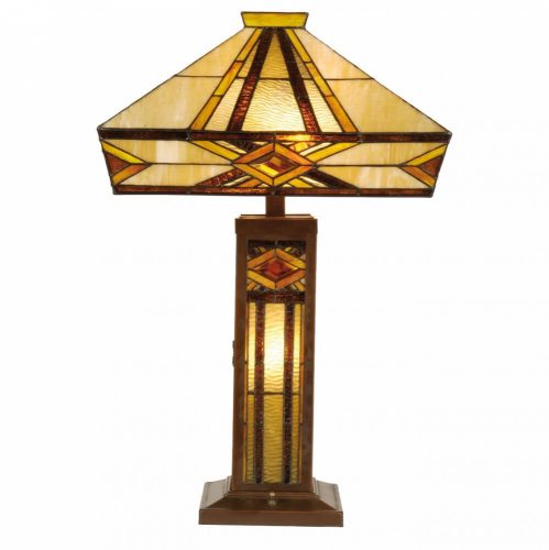 Filamentled Balfron Tiffany asztali lámpa, 2x60W E27