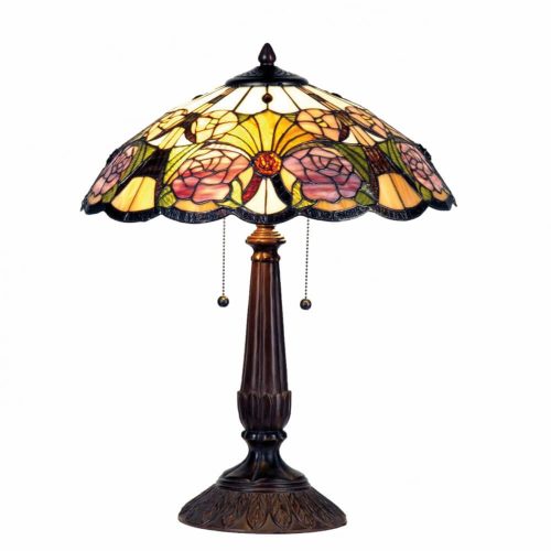 Filamentled Swanton Tiffany asztali lámpa, 2x60W E27