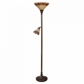 Filamentled Breaston Tiffany állólámpa, 2x60W E27