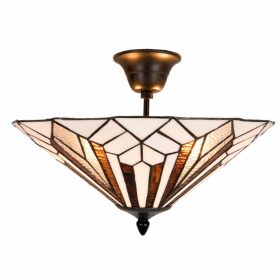   Filamentled Morpeth Semi Flush Tiffany mennyezeti lámpa, 2x40W E14