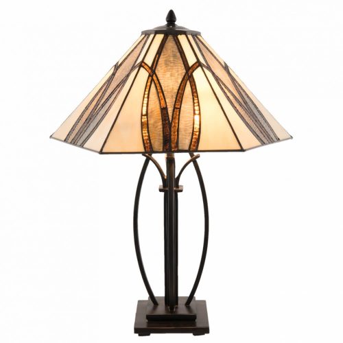 Filamentled Millom Tiffany asztali lámpa, 2x60W E27