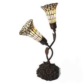 Filamentled Fulford White Tiffany asztali lámpa, 2x25W E14