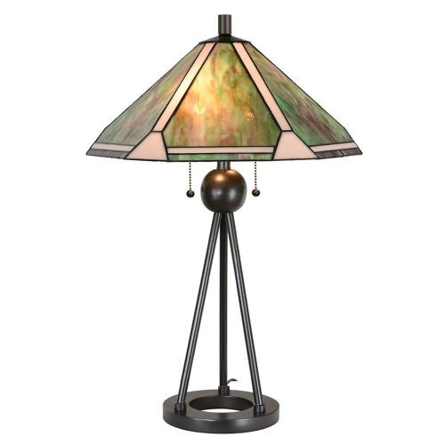Filamentled Clun Tiffany asztali lámpa, 2x60W E27