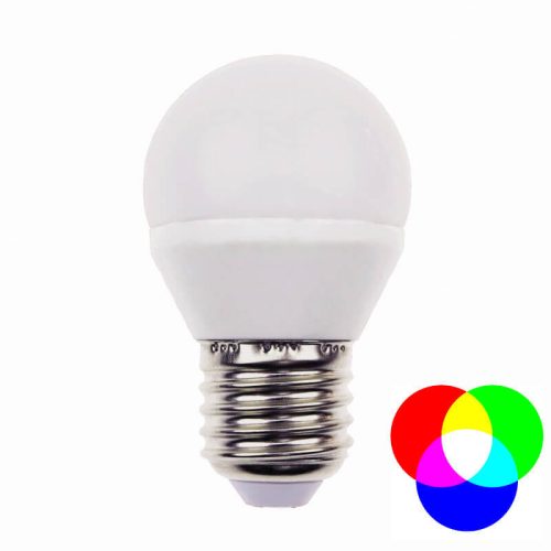 Globo 106753 távirányítós LED fényforrás, 4W=24W E27, 3000K+RGB, 300 lm