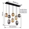 Globo BLACKY 15345-8A függeszték, 8x40W E14