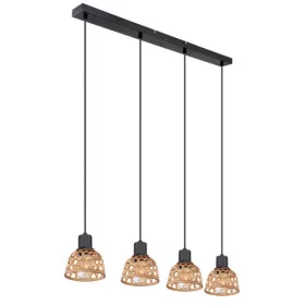   Globo WENNA 54053-4H függeszték bambusz búrával, 4x15W E27