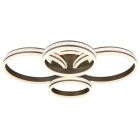   Globo GROUNI 67314-90 távirányítós mennyezeti lámpa akril kristállyal, 90W LED, 2700-6000K, 627-4225 lm