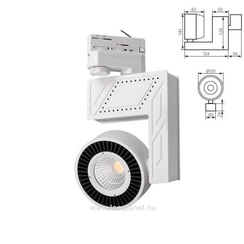 Kanlux Dorto LED COB-20 3fázisú Tear sínre szerelhető lámpa, 20W