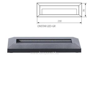   Kanlux Onstar LED-GR 1,7W fali/lépcsővilágító lámpa, 6500K