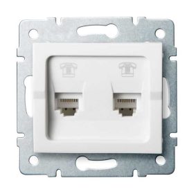   MOWION LOGI 02-1380-002-FEH, dupla telefon csatlakozó aljzat, független (2xRJ11)