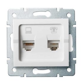  MOWION LOGI 02-1440-002-FEH, adat-telefoncsatlakozó aljzat (RJ45 Cat 6+RJ11)