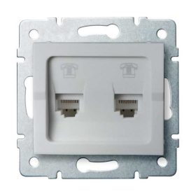   MOWION LOGI 02-1380-043-EZ, dupla telefon csatlakozó aljzat, független (2xRJ11)