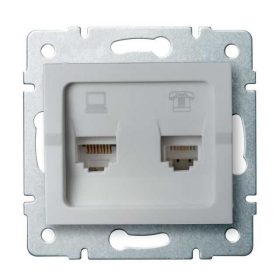   MOWION LOGI 02-1430-043-EZ, adat-telefoncsatlakozó aljzat (RJ45 Cat 5e+RJ11)