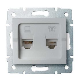   MOWION LOGI 02-1440-043-EZ, adat-telefoncsatlakozó aljzat (RJ45 Cat 6+RJ11)