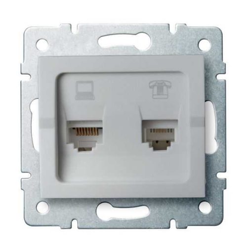 MOWION LOGI 02-1440-043-EZ, adat-telefoncsatlakozó aljzat (RJ45 Cat 6+RJ11)